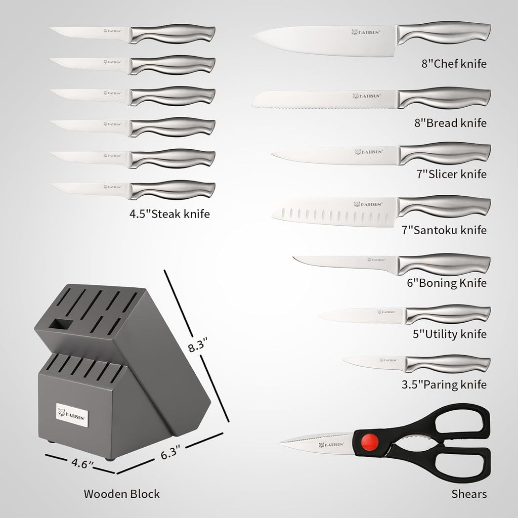 15 Pieces Knife Set With Block