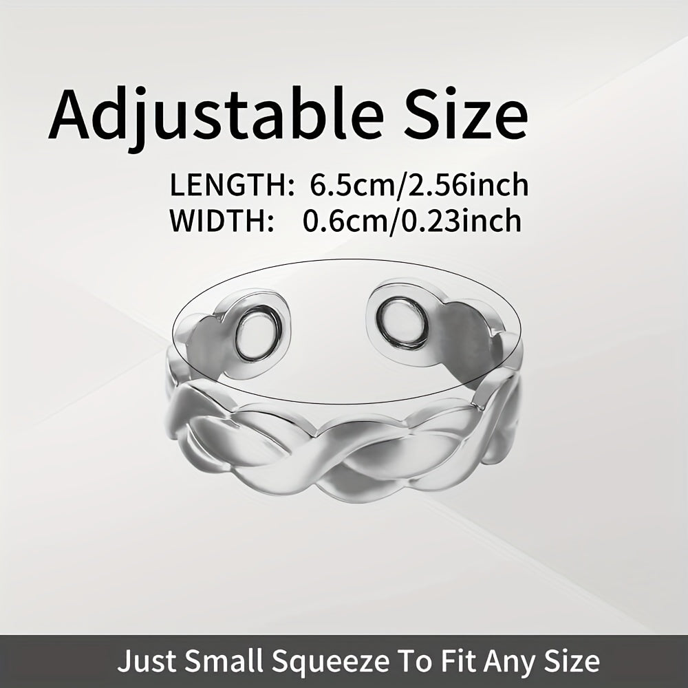 Copper Magnetic Ring for Women, Adjustable Copper Ring Ladies Fingers Thumb Copper Jewelry Gift for Loved One