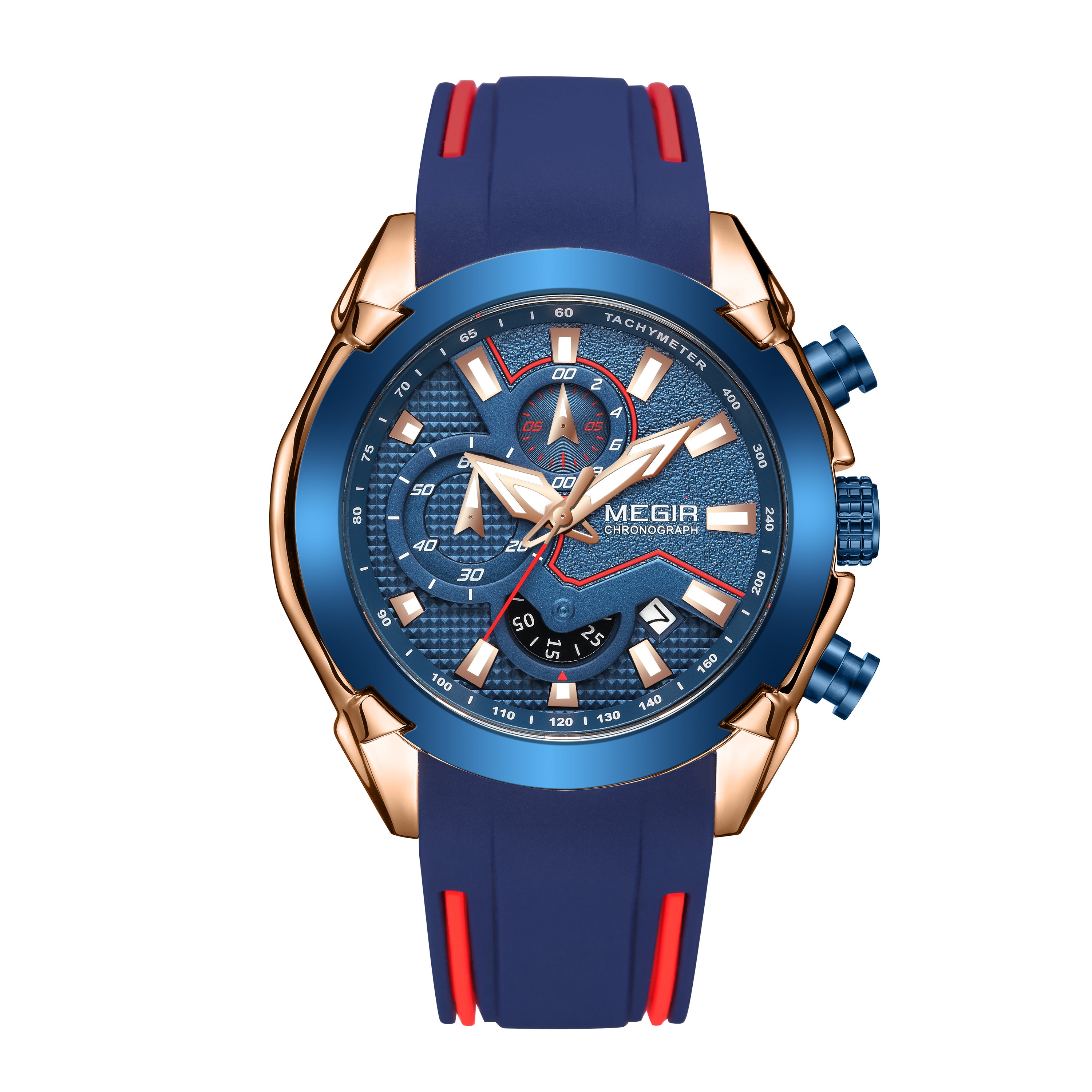 MEGIR Fashion Men's Watches Silicone Military Sport Watch Waterproof Date Chronograph Clock Wristwatch Relogio Masculino 2065