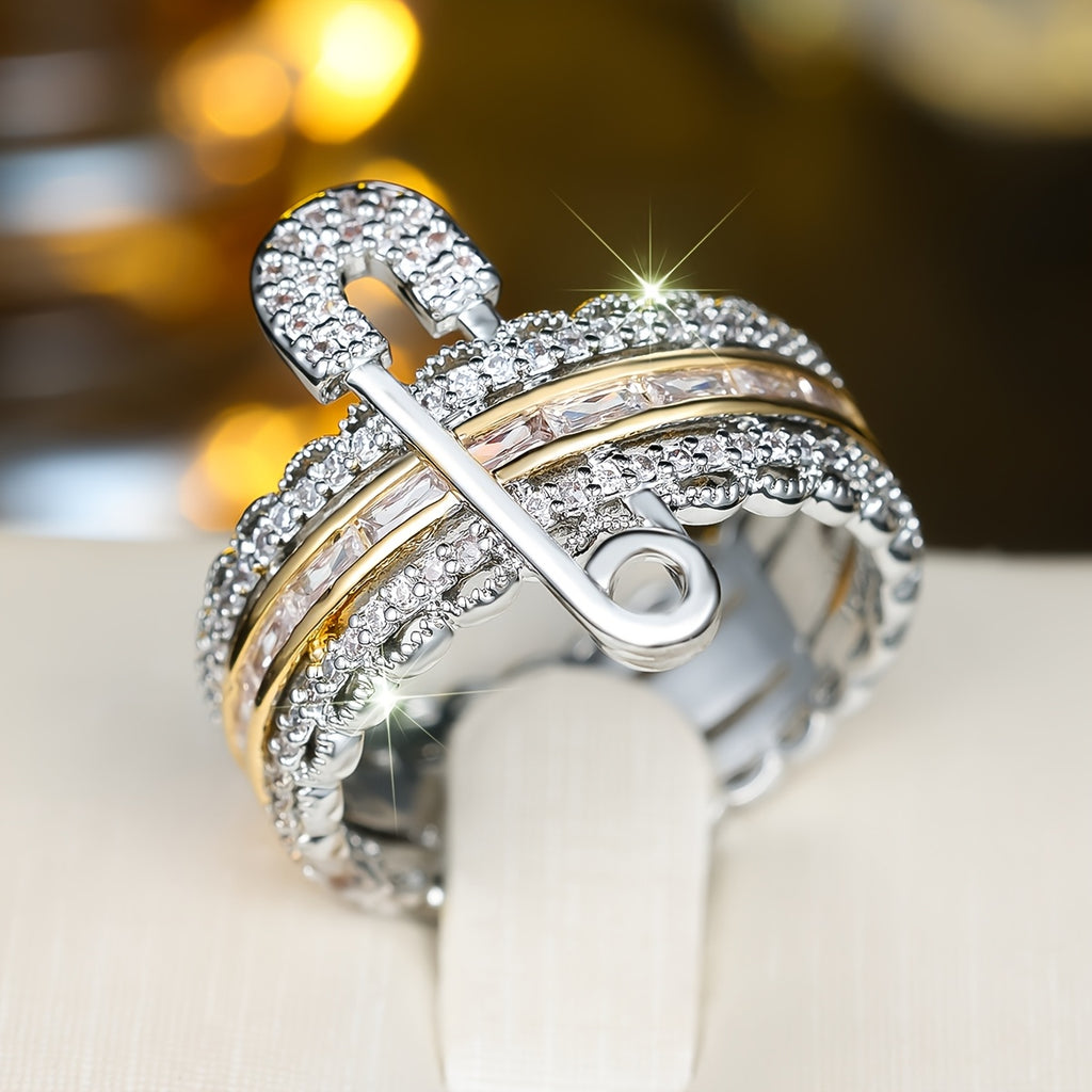 A Uniquely Charming Needle-Shaped Women'S Fashion Ring, Perfect for Parties, Birthdays, Anniversaries, And Everyday Wear