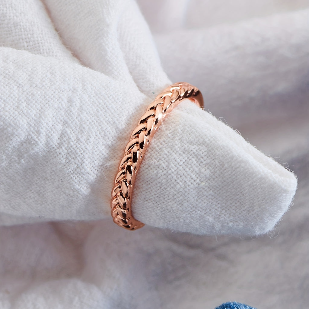 Simple Temperament Finger Ring Braided Copper Hand Jewelry Decor For Women
