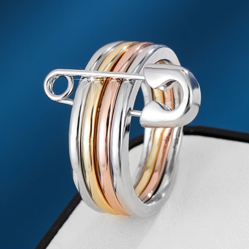 1  Pin-style Split-ring Design Women's Ring
