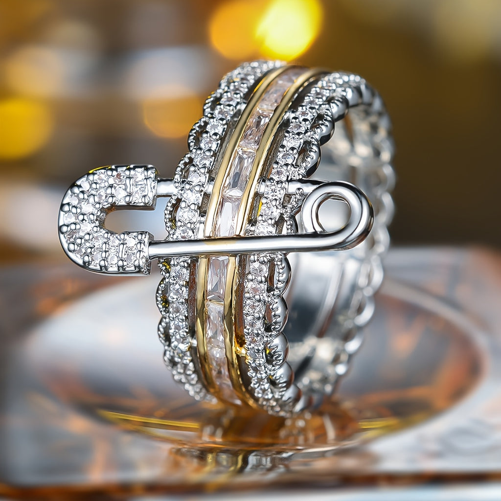 A Uniquely Charming Needle-Shaped Women'S Fashion Ring, Perfect for Parties, Birthdays, Anniversaries, And Everyday Wear