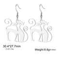 Unift Sassy Kitten Cat Charms Earrings for Women Girl Stainless Steel Dangle Earring Lovely Jewelry Ear Piercing Pet Lover Gift