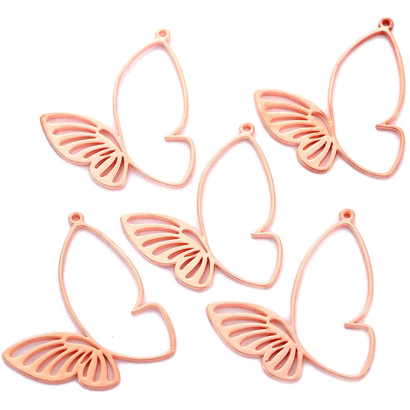 10pcs Zinc alloy Filigree Stamping Pendants Butterfly Hollow Metal Charms DIY Necklace earrings Jewelry Accessories39mmx 38mm