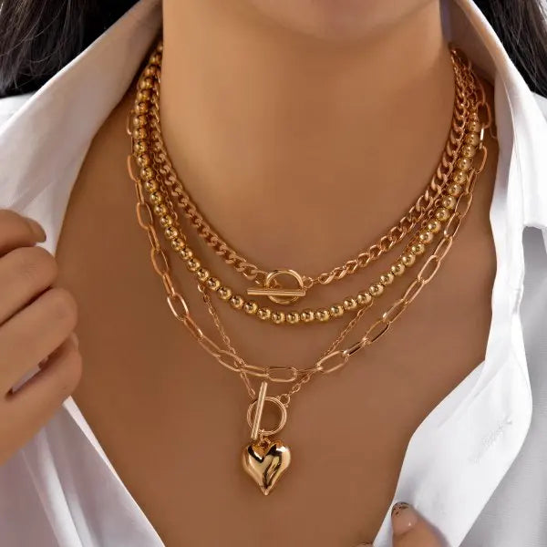 Classic Pendant Necklace for Women Micro Zircon Turkish Lucky Evil Eyes Palm Cross Pearl Multilayer Metal Chain Choker Jewelry