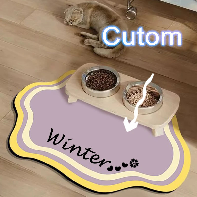  Pet Feeding Mat Cute Shape Non-Slip Waterproof Home Decoration