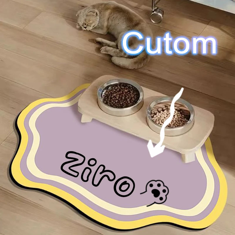  Pet Feeding Mat Cute Shape Non-Slip Waterproof Home Decoration