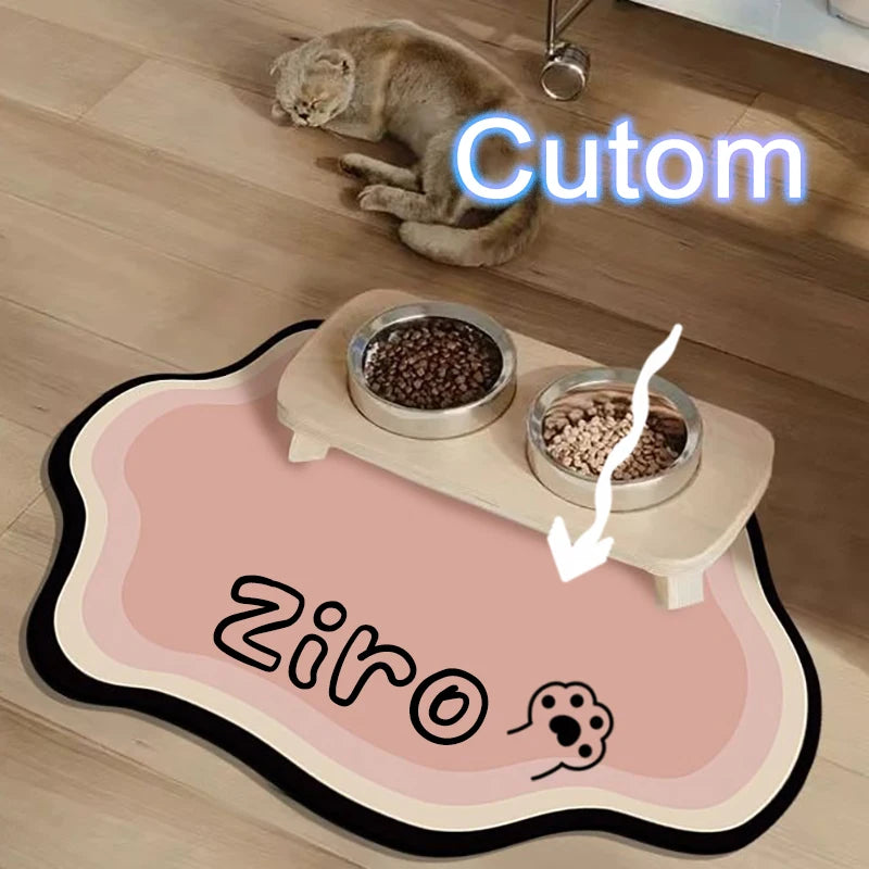  Pet Feeding Mat Cute Shape Non-Slip Waterproof Home Decoration