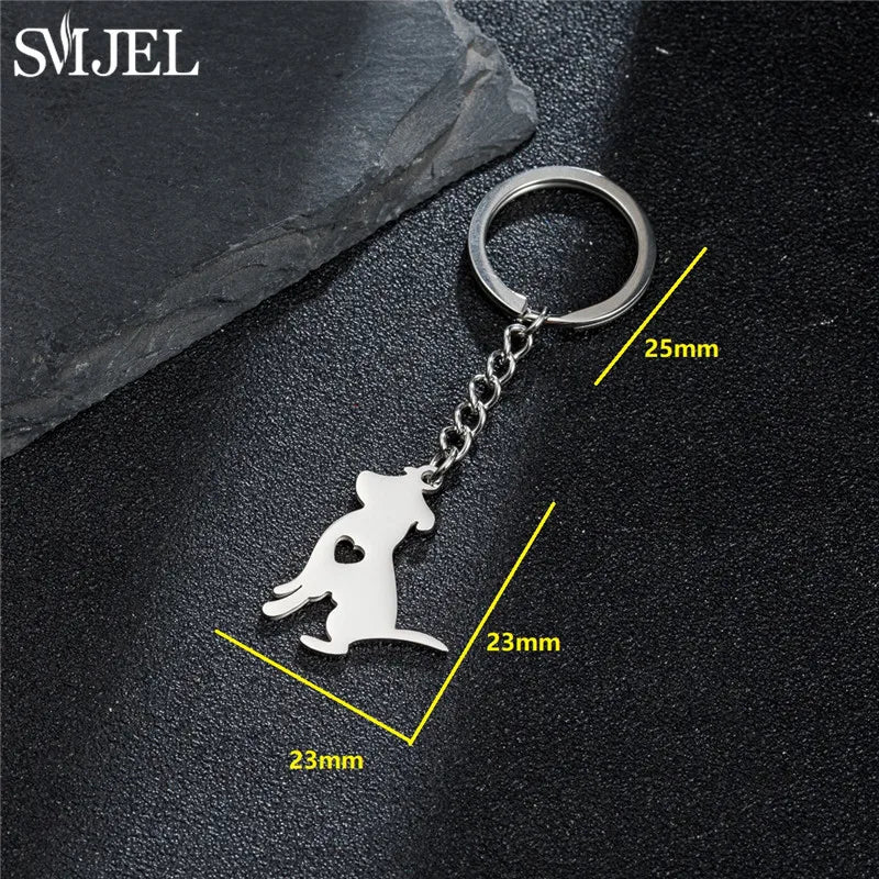 Cartoon Kitten Keychain Fashion Animal Key Chain Creative Happy Cat Pendant for Women Car Keyring Purse Bag Accessories DIY Gift