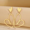 DOTIFI Stainless Steel Retro Hollow Peach Heart Pendant Earrings Female Fashion European Punk Long Earrings Party Jewelry Gifts