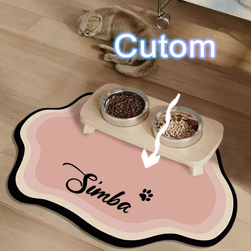  Pet Feeding Mat Cute Shape Non-Slip Waterproof Home Decoration