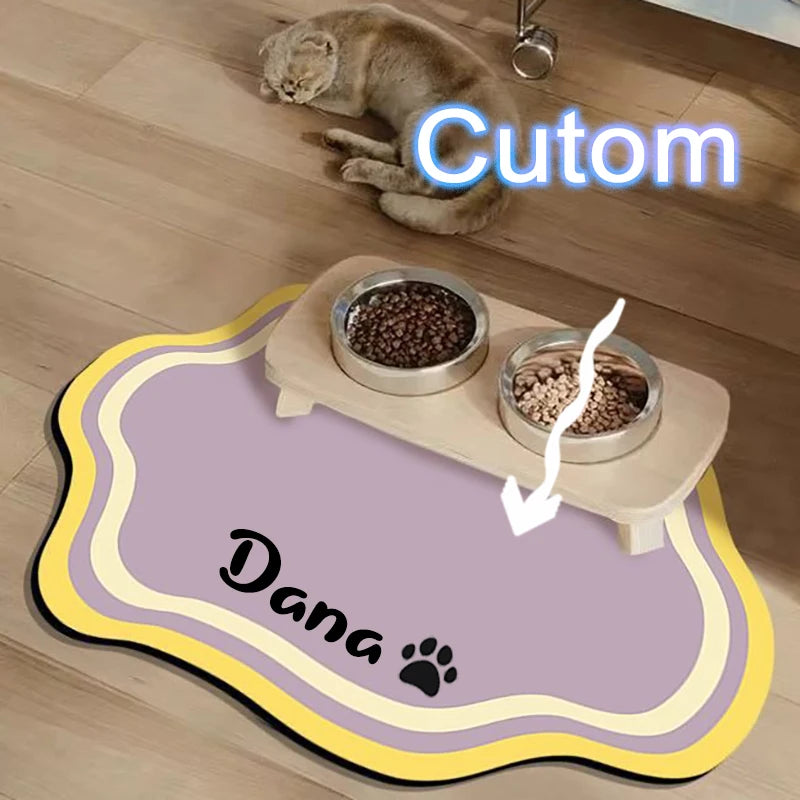 Pet Feeding Mat Cute Shape Non-Slip Waterproof Home Decoration