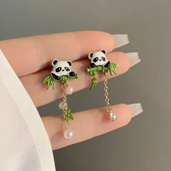 Cartoon Animal Fox Yellow Maple Leaves Earrings For Women Cute Rabbit Crane Kitten Flower Dangle Earring Christmas Party Jewelry