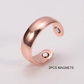 Vinterly Pure Copper Magnetic Rings 6mm Shiny Health Energy Copper Cuff Finger Adjustable Jewelry High Magnet Resizable Metal