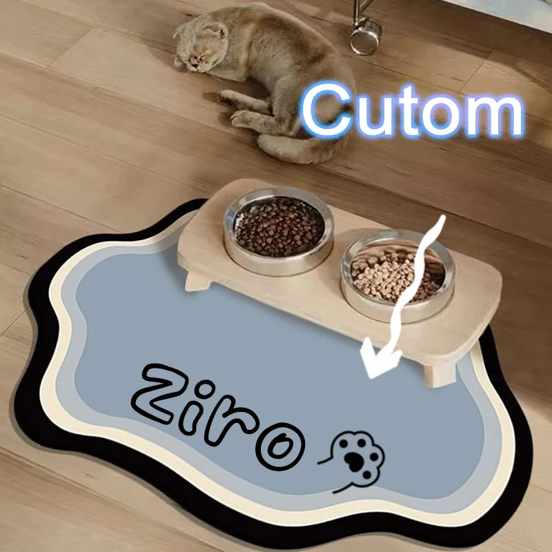  Pet Feeding Mat Cute Shape Non-Slip Waterproof Home Decoration