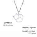 Skyrim Cute Kitten Cat Pendant Necklace Stainless Steel Cold Color Animal Neck Chain Fashion Jewelry Gift for Women Girls Friend