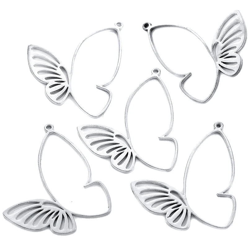 10pcs Zinc alloy Filigree Stamping Pendants Butterfly Hollow Metal Charms DIY Necklace earrings Jewelry Accessories39mmx 38mm