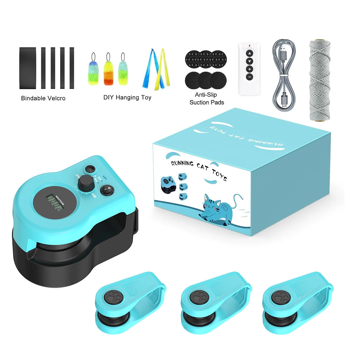 Interactive cat and dog chase toy, USB charging automatic bait, used for pet exercise and training, durable plastic material