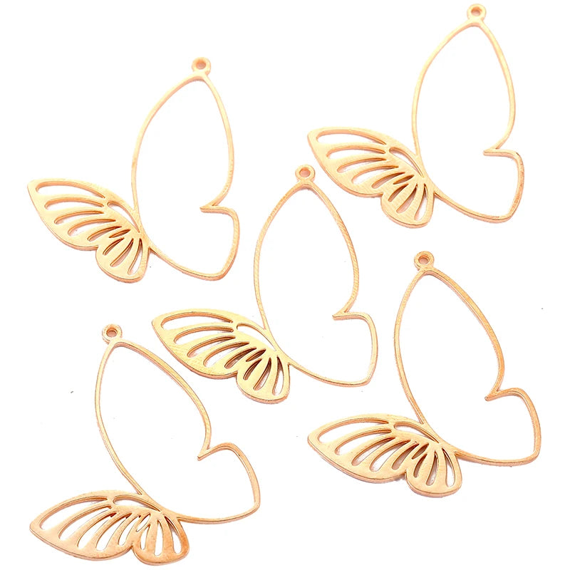 10pcs Zinc alloy Filigree Stamping Pendants Butterfly Hollow Metal Charms DIY Necklace earrings Jewelry Accessories39mmx 38mm