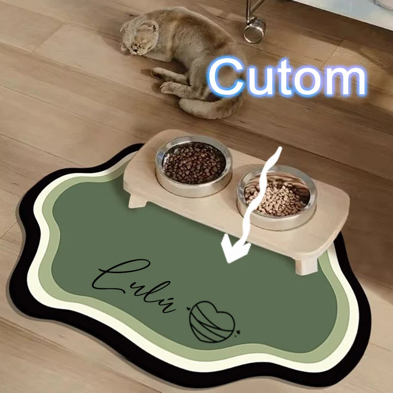 Pet Feeding Mat Cute Shape Non-Slip Waterproof Home Decoration