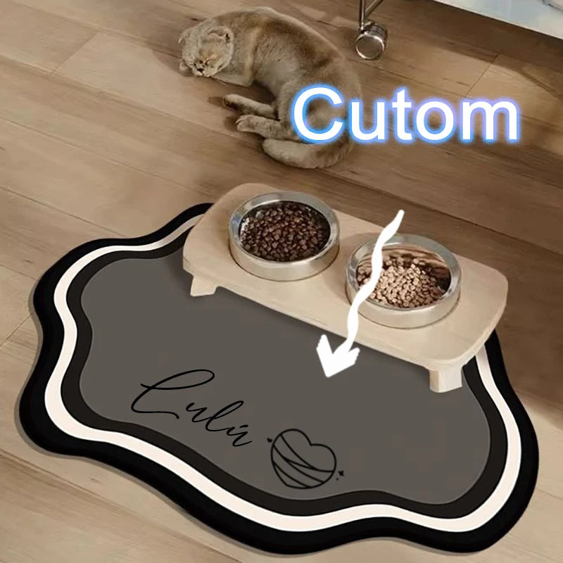  Pet Feeding Mat Cute Shape Non-Slip Waterproof Home Decoration