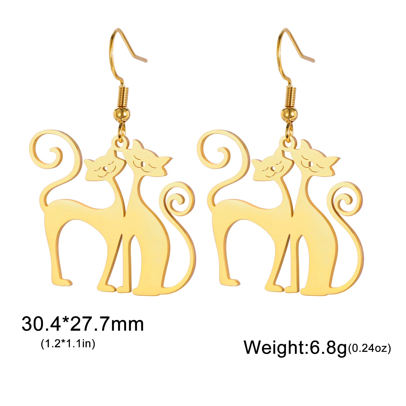 Unift Sassy Kitten Cat Charms Earrings for Women Girl Stainless Steel Dangle Earring Lovely Jewelry Ear Piercing Pet Lover Gift