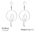 My Shape Lovely Cat Tail Drop Earrings for Women Cute Kitten Animal Dangle Earring Stainless Steel Fashion Jewelry Kids Gifts