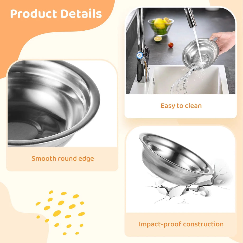 15Pcs Pet Bowls Stainless Steel