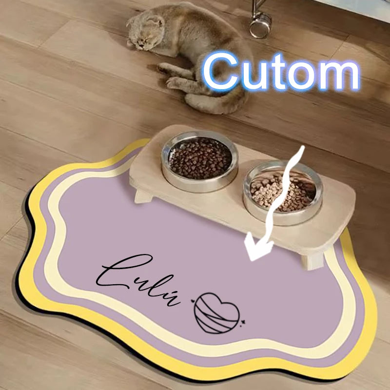  Pet Feeding Mat Cute Shape Non-Slip Waterproof Home Decoration