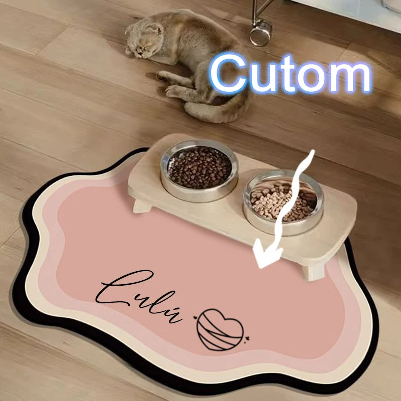  Pet Feeding Mat Cute Shape Non-Slip Waterproof Home Decoration