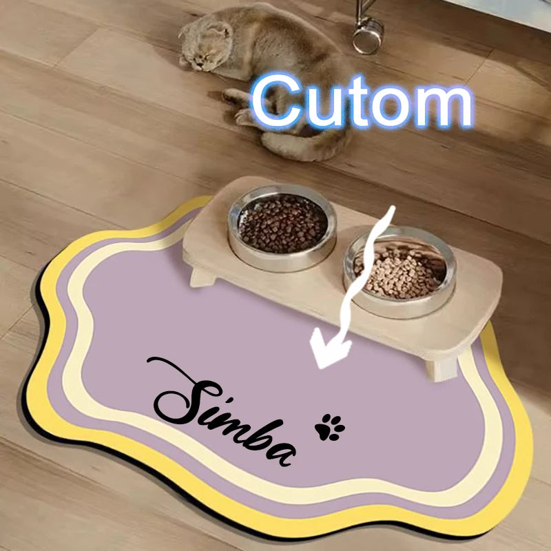  Pet Feeding Mat Cute Shape Non-Slip Waterproof Home Decoration