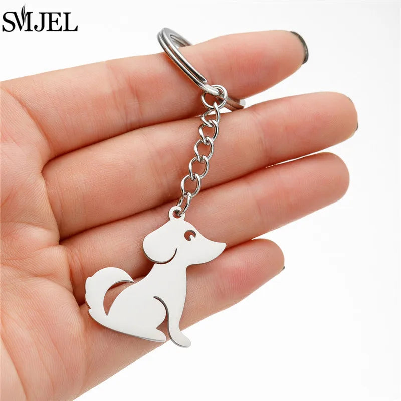 Cartoon Kitten Keychain Fashion Animal Key Chain Creative Happy Cat Pendant for Women Car Keyring Purse Bag Accessories DIY Gift
