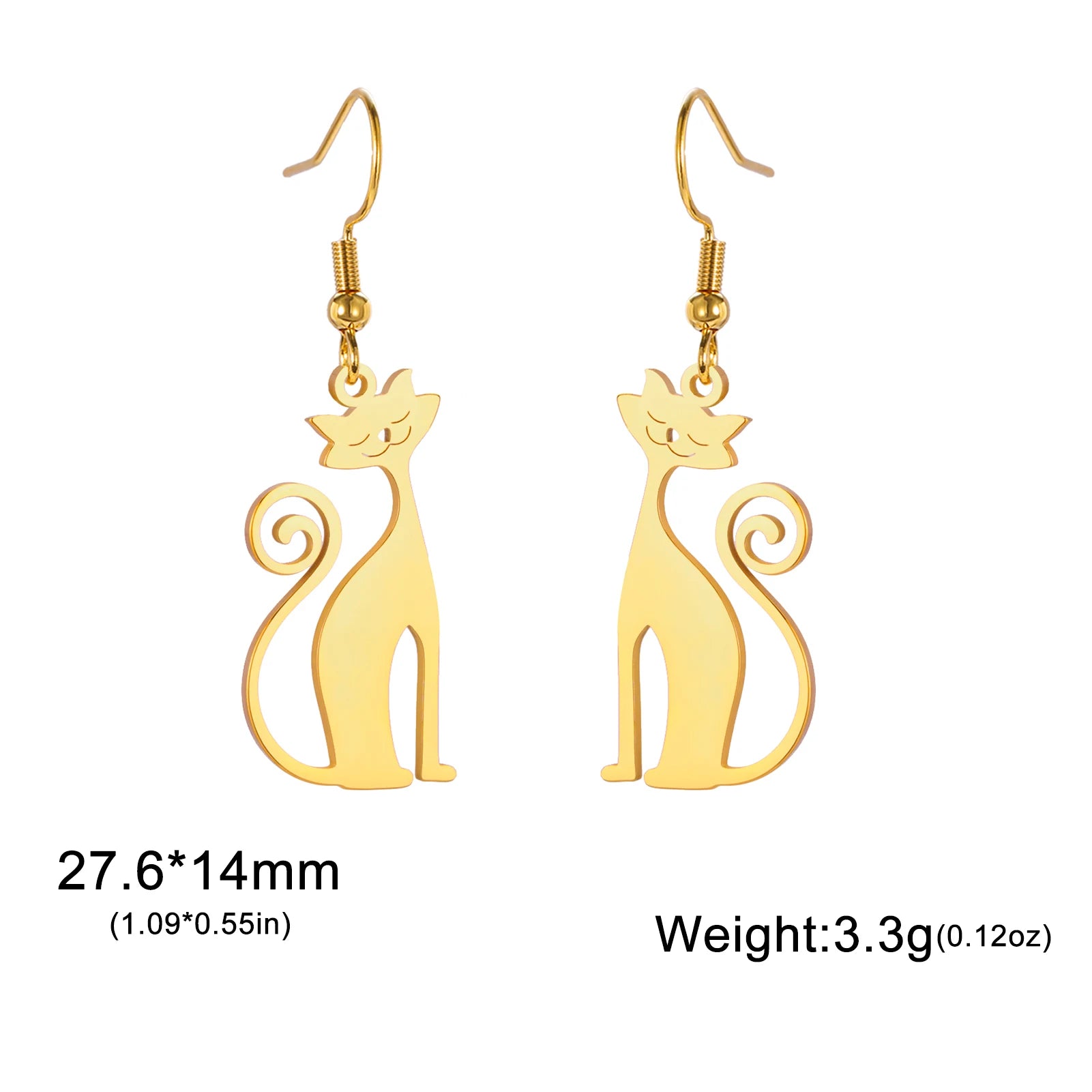 Unift Sassy Kitten Cat Charms Earrings for Women Girl Stainless Steel Dangle Earring Lovely Jewelry Ear Piercing Pet Lover Gift