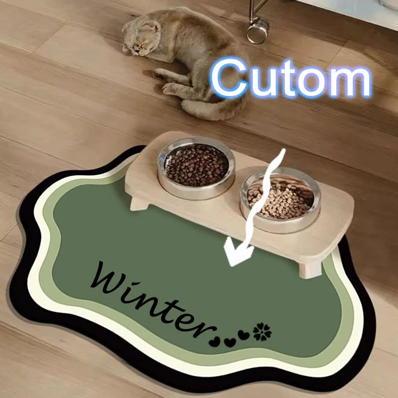  Pet Feeding Mat Cute Shape Non-Slip Waterproof Home Decoration