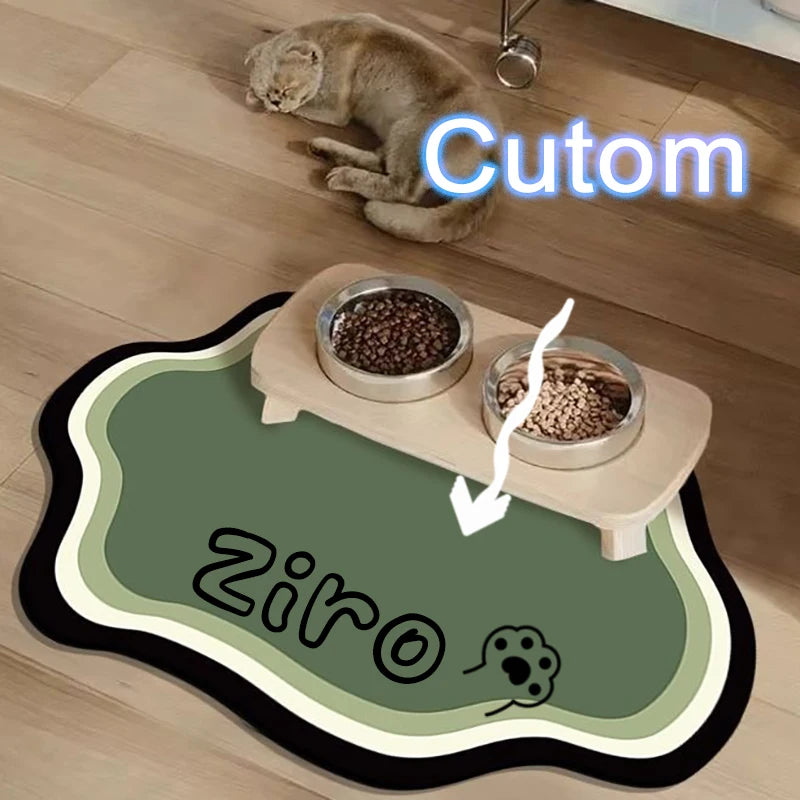  Pet Feeding Mat Cute Shape Non-Slip Waterproof Home Decoration