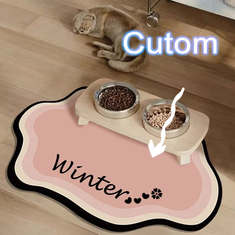  Pet Feeding Mat Cute Shape Non-Slip Waterproof Home Decoration
