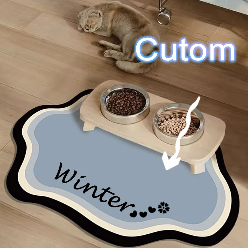  Pet Feeding Mat Cute Shape Non-Slip Waterproof Home Decoration