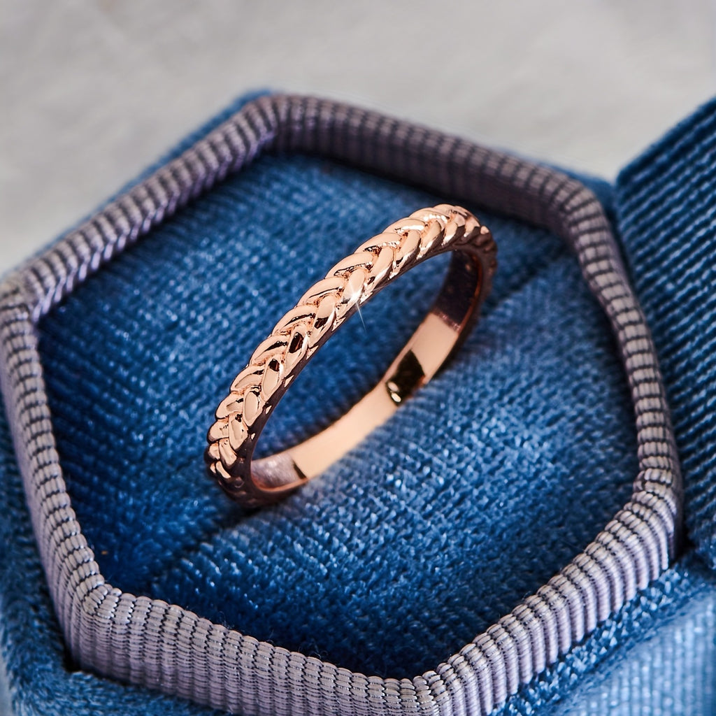 Simple Temperament Finger Ring Braided Copper Hand Jewelry Decor For Women