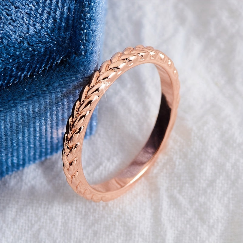 Simple Temperament Finger Ring Braided Copper Hand Jewelry Decor For Women
