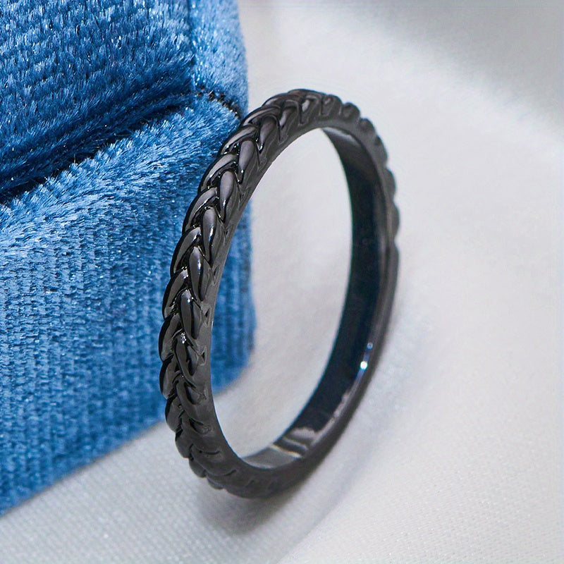 Simple Temperament Finger Ring Braided Copper Hand Jewelry Decor For Women