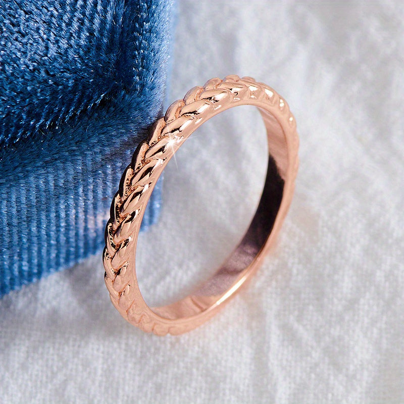 Simple Temperament Finger Ring Braided Copper Hand Jewelry Decor For Women