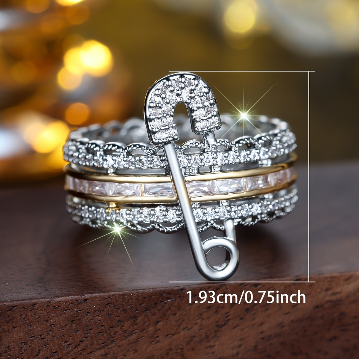 A Uniquely Charming Needle-Shaped Women'S Fashion Ring, Perfect for Parties, Birthdays, Anniversaries, And Everyday Wear